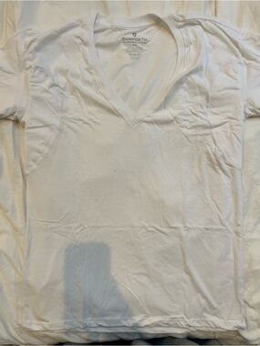 Thompson White OG Fit Deep-V T-Shirt